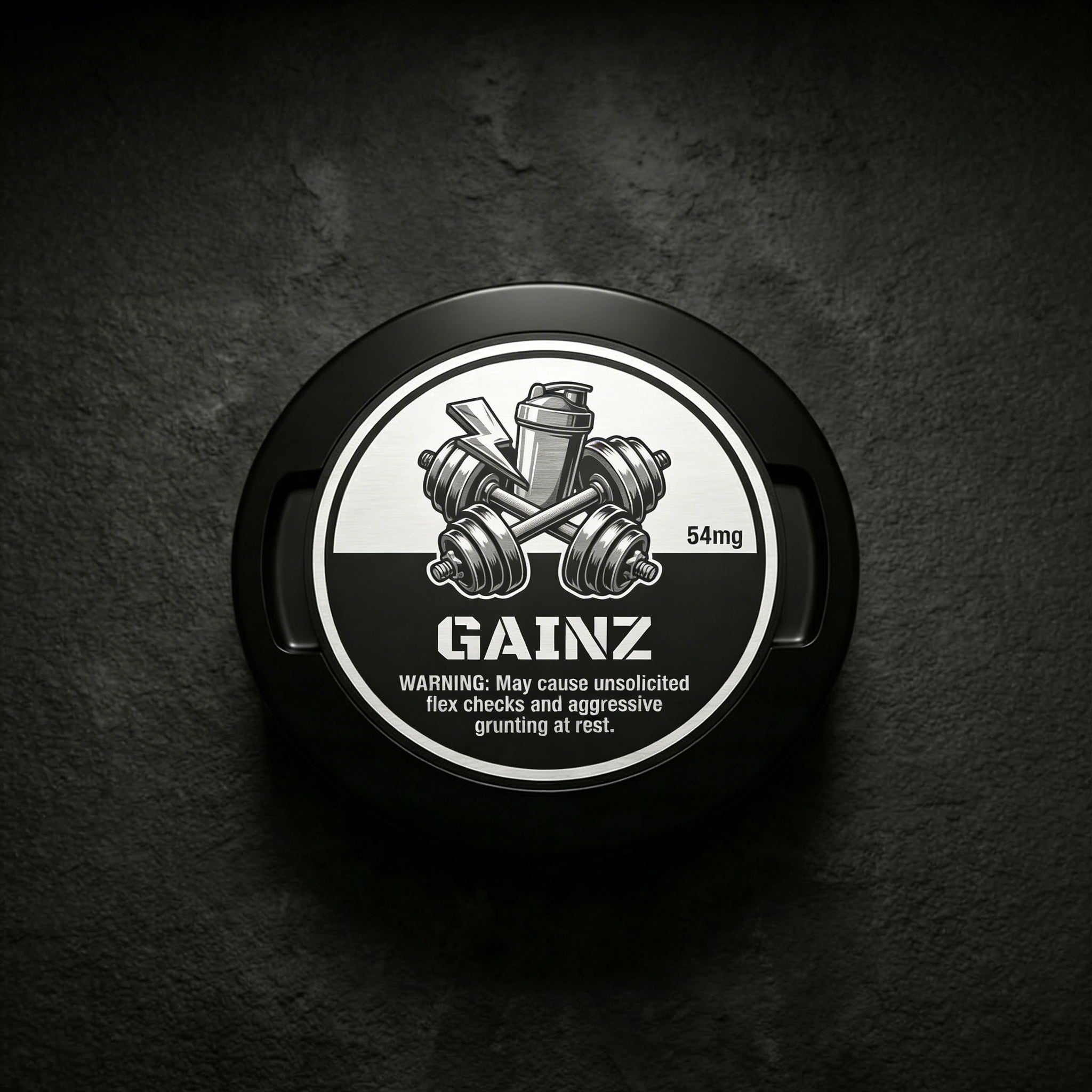 "Gainz" Laser Engraved Metal Nicotine Pouch Container | Aluminum Storage Can