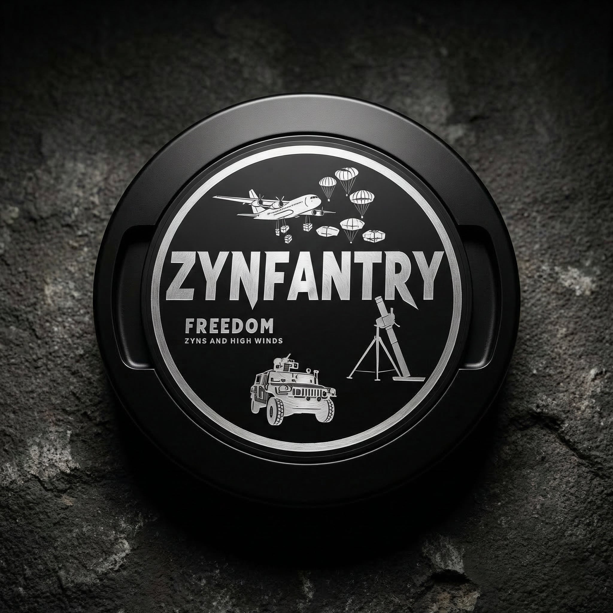 "ZYNFANTRY" Laser Engraved Metal Nicotine Pouch Container | Aluminum Storage Can