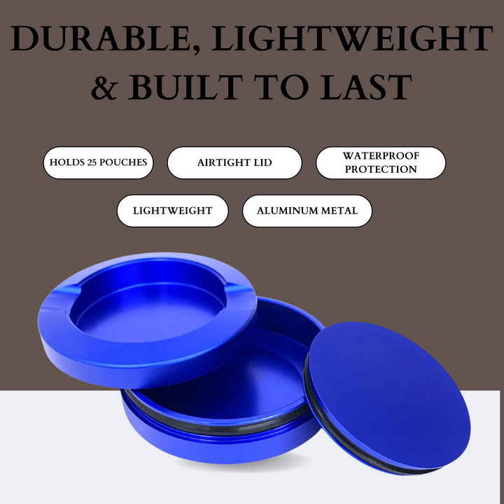 custom laser engraved metal nicotine pouch container