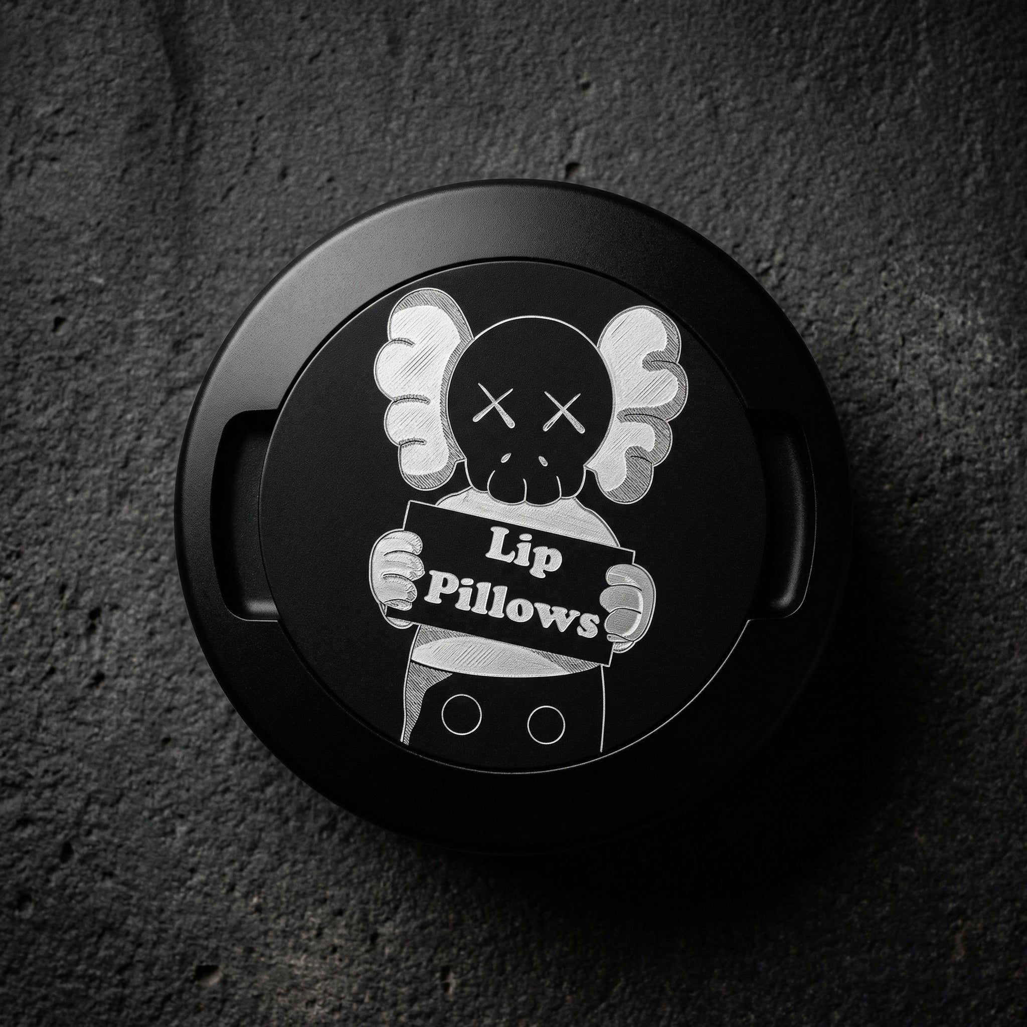 Mugshot "Lip Pillows" Laser Engraved Metal Nicotine Pouch Container | Aluminum Storage Can